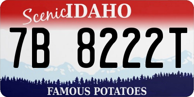 ID license plate 7B8222T