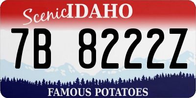 ID license plate 7B8222Z