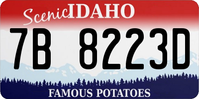 ID license plate 7B8223D