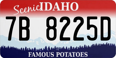 ID license plate 7B8225D