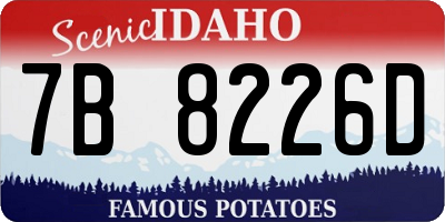 ID license plate 7B8226D