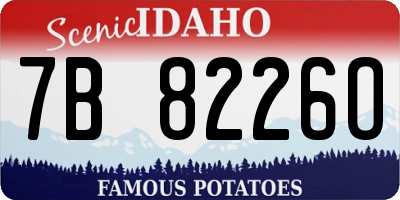 ID license plate 7B8226O