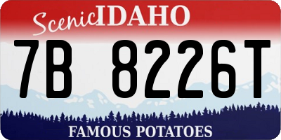 ID license plate 7B8226T