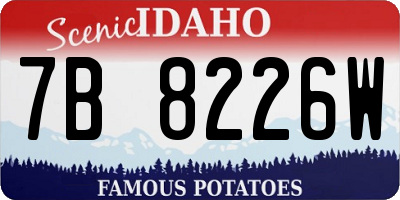 ID license plate 7B8226W