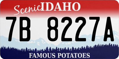 ID license plate 7B8227A