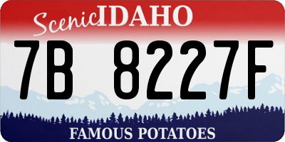 ID license plate 7B8227F
