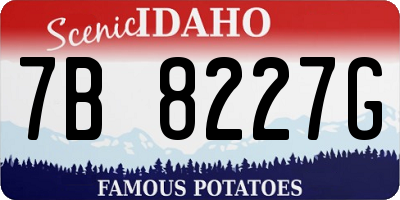 ID license plate 7B8227G