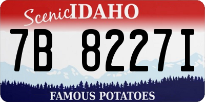 ID license plate 7B8227I