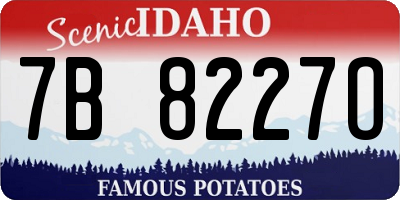 ID license plate 7B8227O
