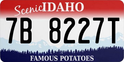 ID license plate 7B8227T