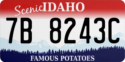 ID license plate 7B8243C