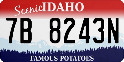 ID license plate 7B8243N