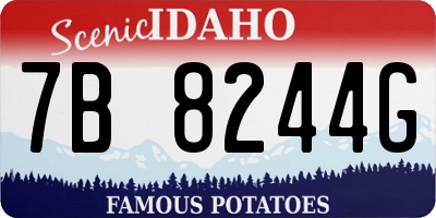ID license plate 7B8244G