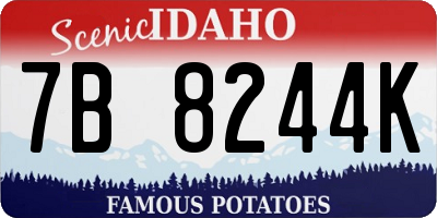 ID license plate 7B8244K