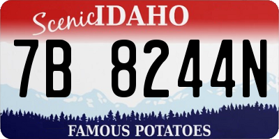 ID license plate 7B8244N
