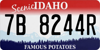 ID license plate 7B8244R