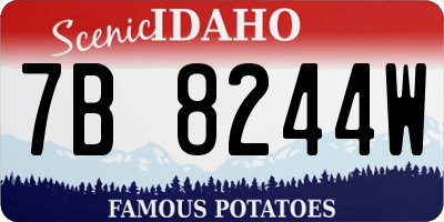 ID license plate 7B8244W