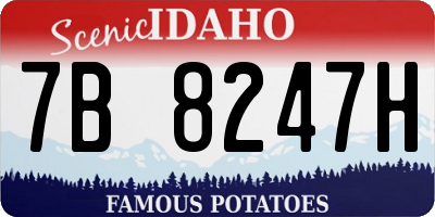 ID license plate 7B8247H