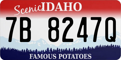 ID license plate 7B8247Q
