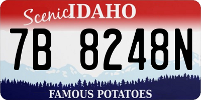 ID license plate 7B8248N