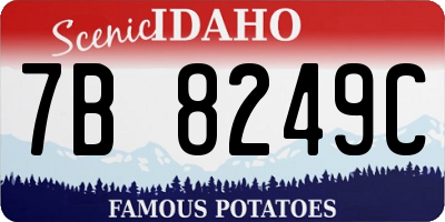 ID license plate 7B8249C