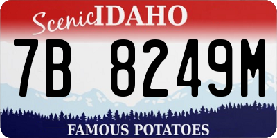 ID license plate 7B8249M