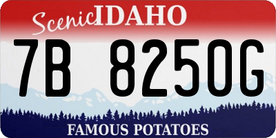 ID license plate 7B8250G