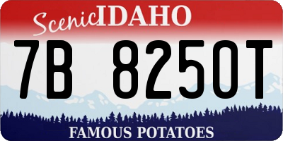 ID license plate 7B8250T