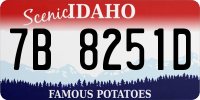 ID license plate 7B8251D