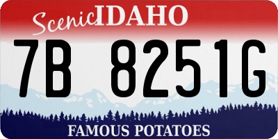 ID license plate 7B8251G