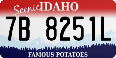 ID license plate 7B8251L