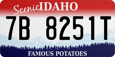 ID license plate 7B8251T