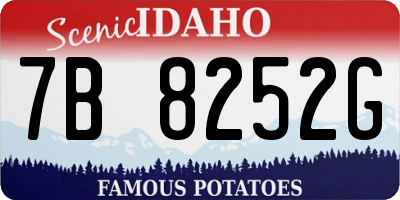 ID license plate 7B8252G