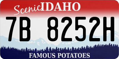 ID license plate 7B8252H
