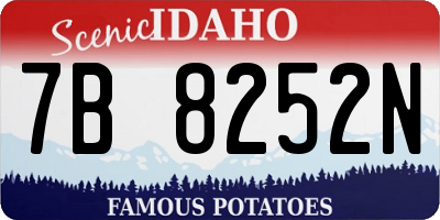 ID license plate 7B8252N