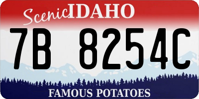 ID license plate 7B8254C
