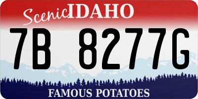 ID license plate 7B8277G