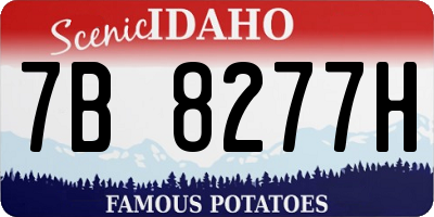 ID license plate 7B8277H