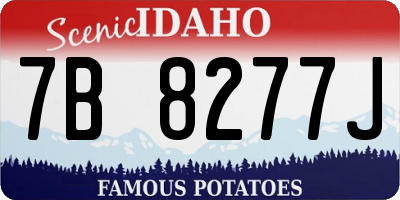 ID license plate 7B8277J