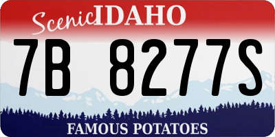 ID license plate 7B8277S