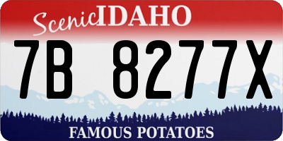 ID license plate 7B8277X