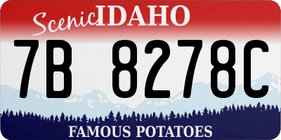 ID license plate 7B8278C