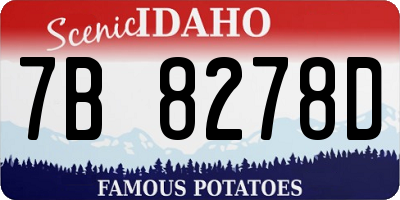 ID license plate 7B8278D