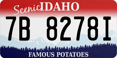 ID license plate 7B8278I
