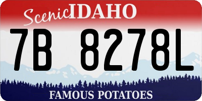 ID license plate 7B8278L