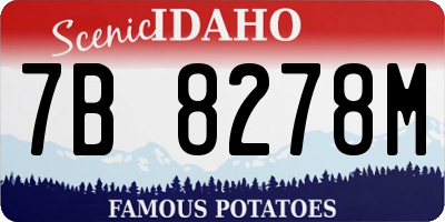 ID license plate 7B8278M