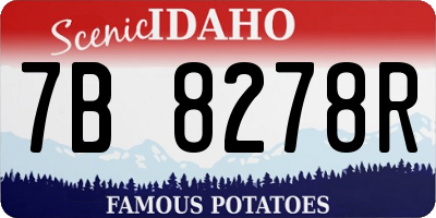 ID license plate 7B8278R