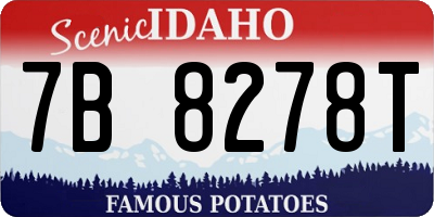 ID license plate 7B8278T