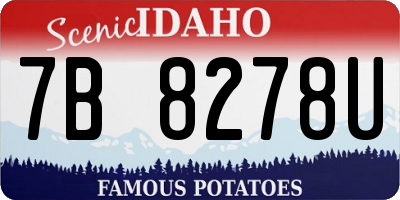 ID license plate 7B8278U