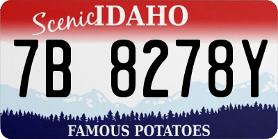ID license plate 7B8278Y